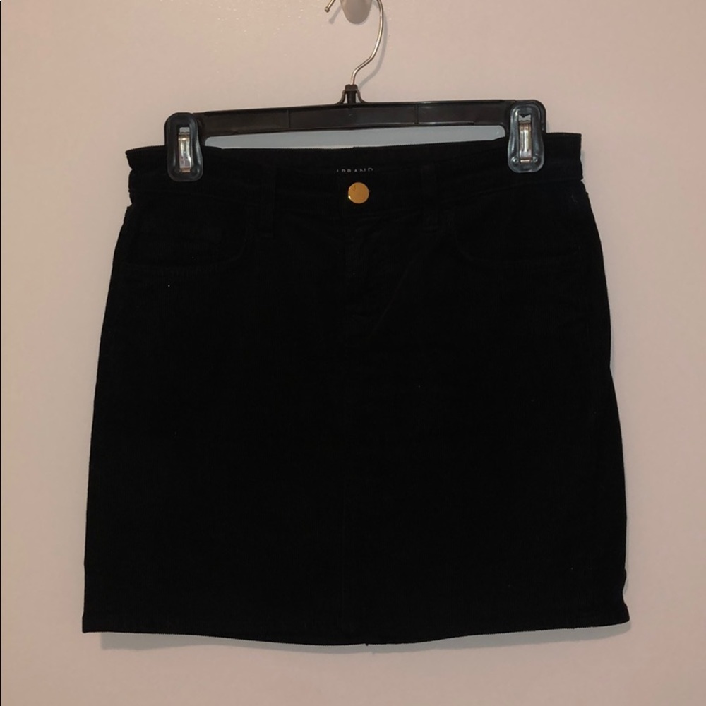 J Brand black corduroy mini skirt